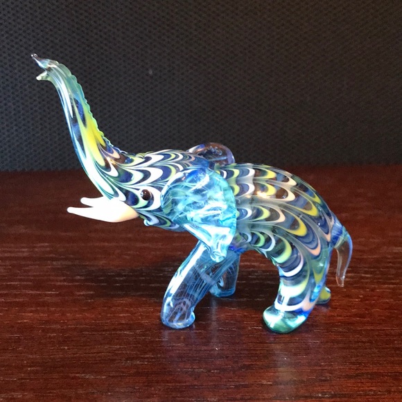 Cute Handblown Glass Elephant - Picture 1 of 6